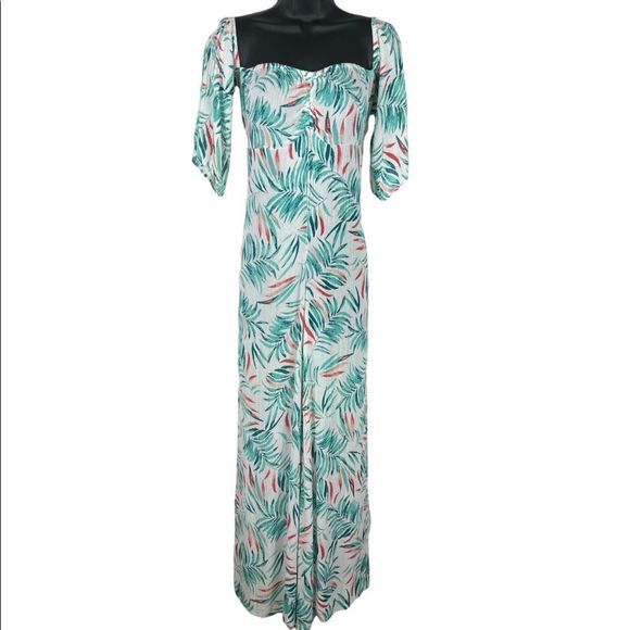 Tropical print on this beautiful jumpsuit size M - Picture 1 of 8